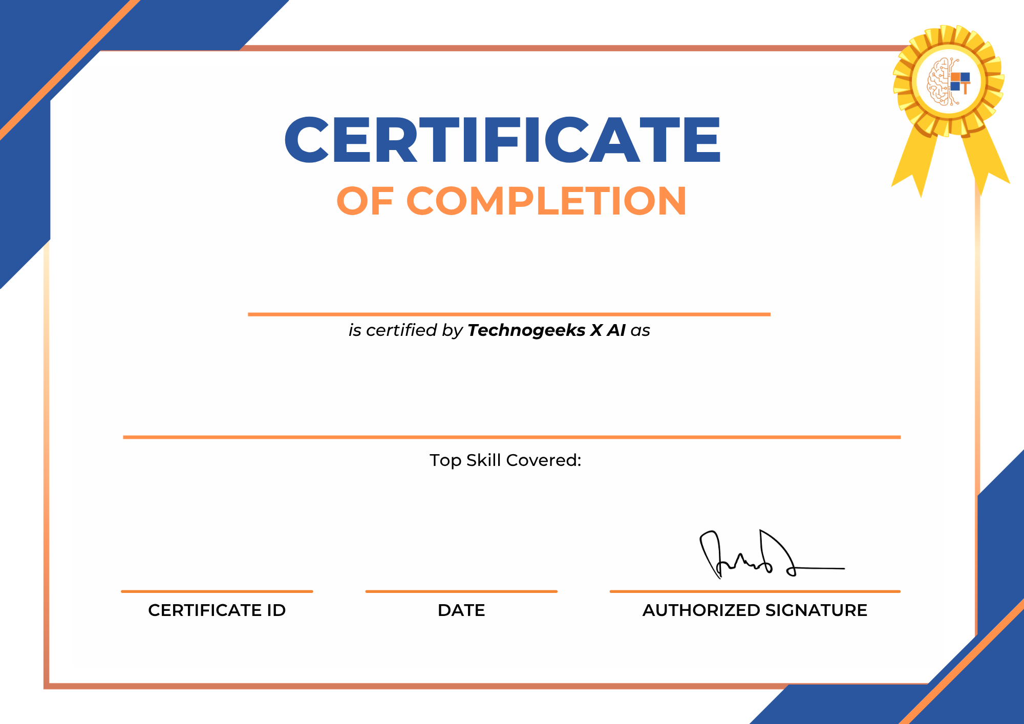 Sample Data Science course completion certificate